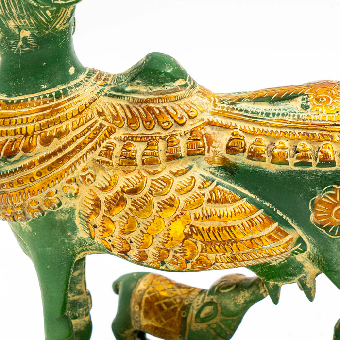 Brass Kamadhenu Statue - Divine Cow of Abundance