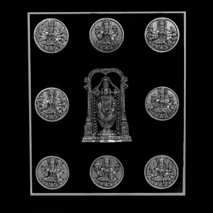 Balaji With Ashtalakshmi Brass Idol With Frame - Adorned In Silver