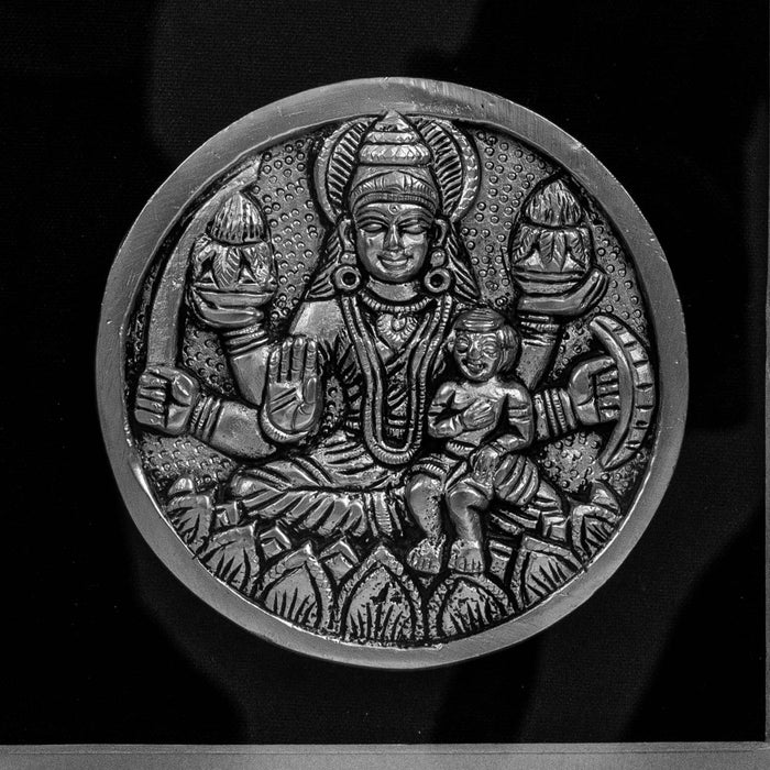 Balaji With Ashtalakshmi Brass Idol With Frame - Adorned In Silver