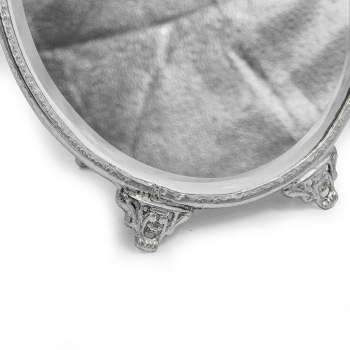 Midori Brass Round Mirror - Silver Finish