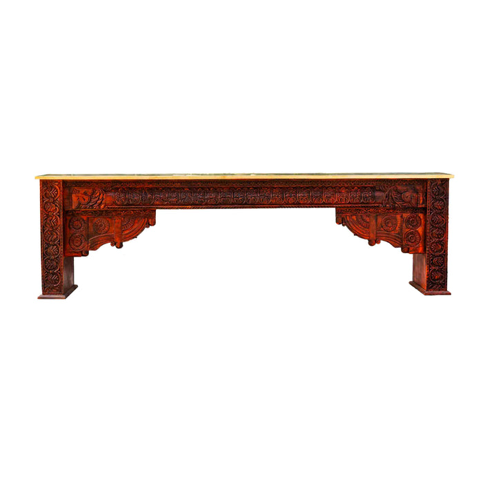 Viraha Teak Console With Brass Cladding