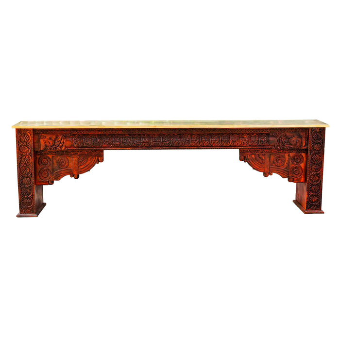 Viraha Teak Console With Brass Cladding