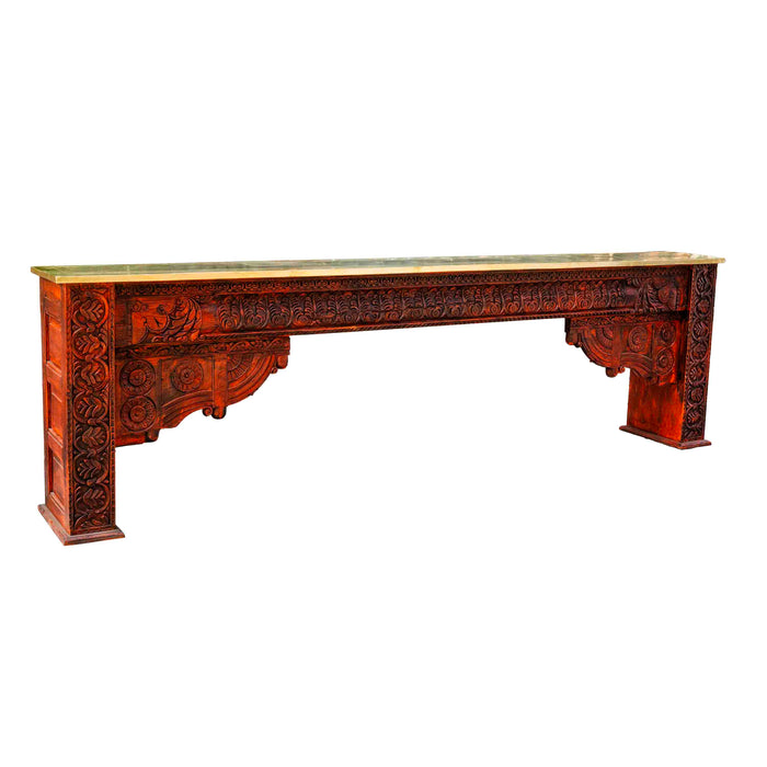 Viraha Teak Console With Brass Cladding