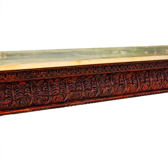 Viraha Teak Console With Brass Cladding