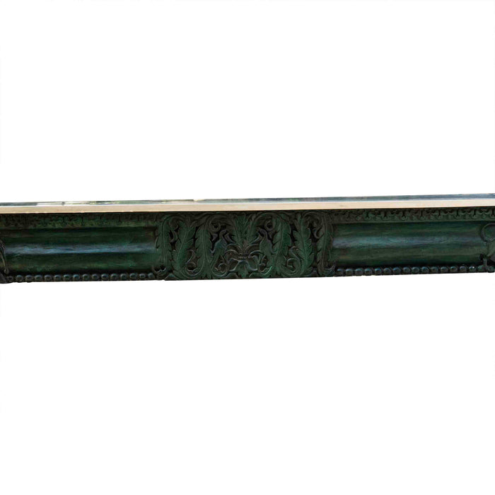 Vindura Teak Console With Silver Cladding - Green