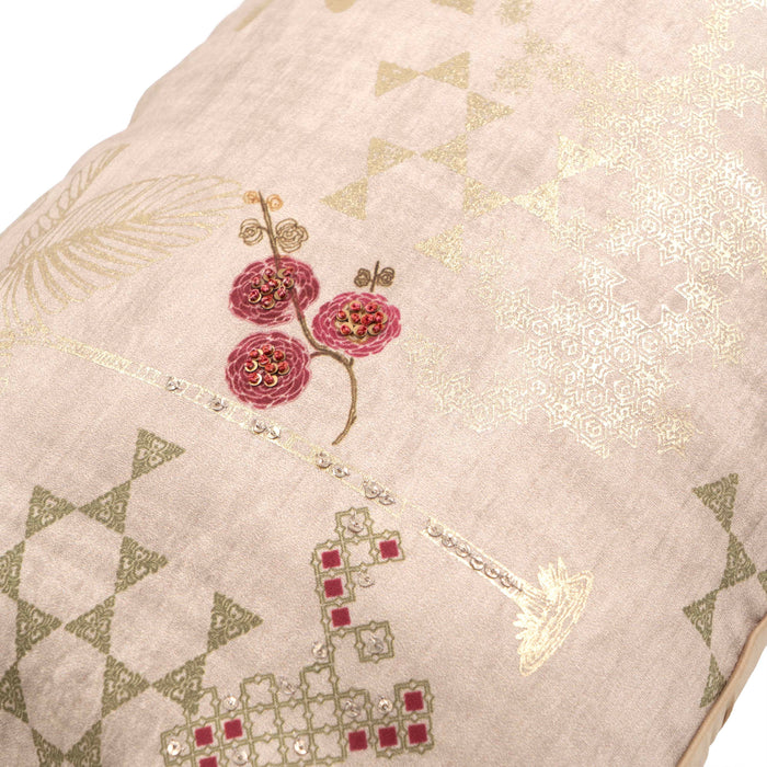 Vanya 3Palm Beige Cushion Cover