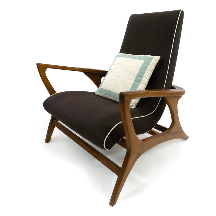 Bergere Naure Teak Lounge Chair with Cushion