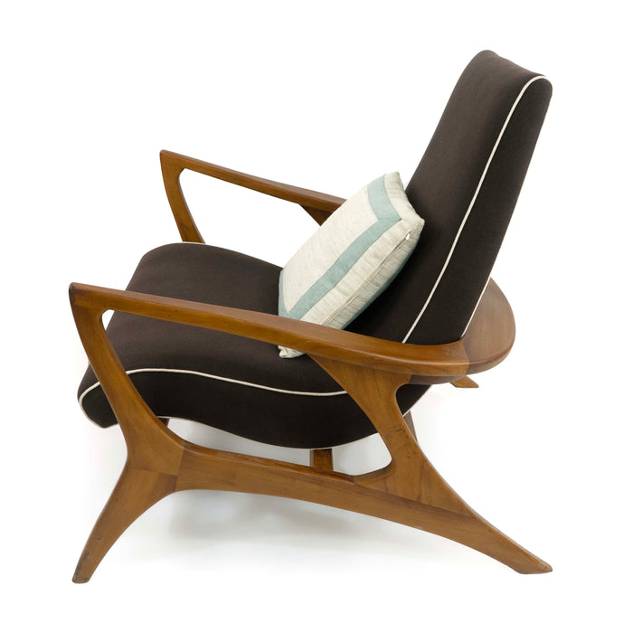 Bergere Naure Teak Lounge Chair with Cushion