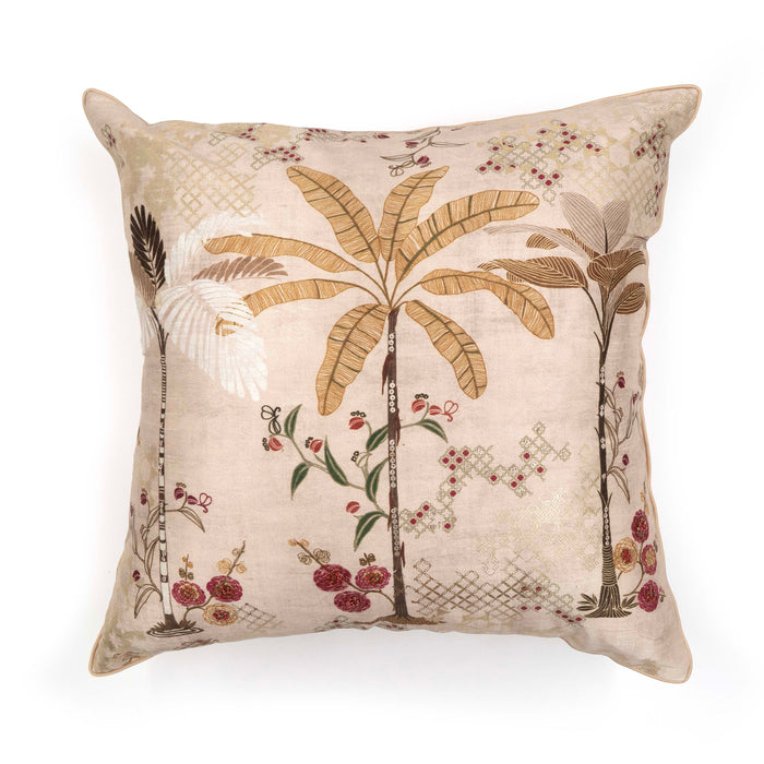 Vanya 3Palm Beige Cushion Cover