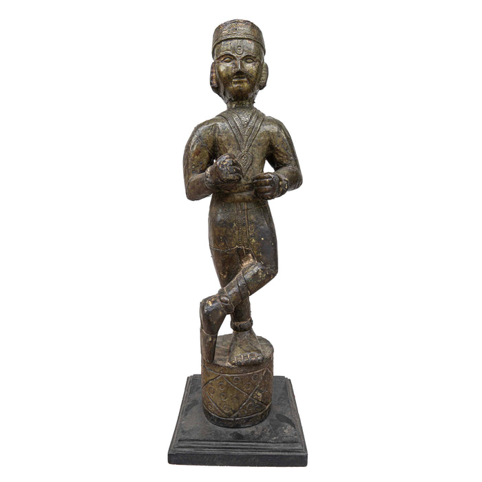 Kalash Teak Wood With Brass Sculpture