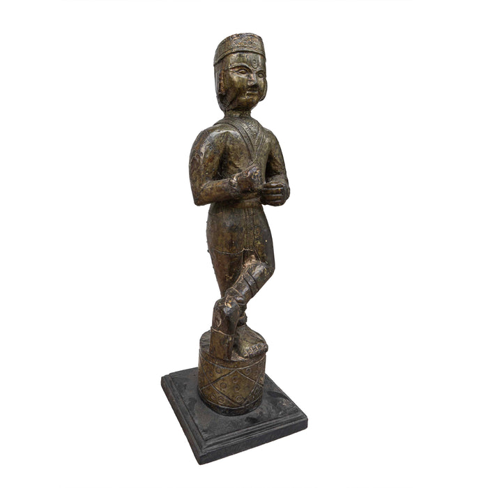 Kalash Teak Wood With Brass Sculpture