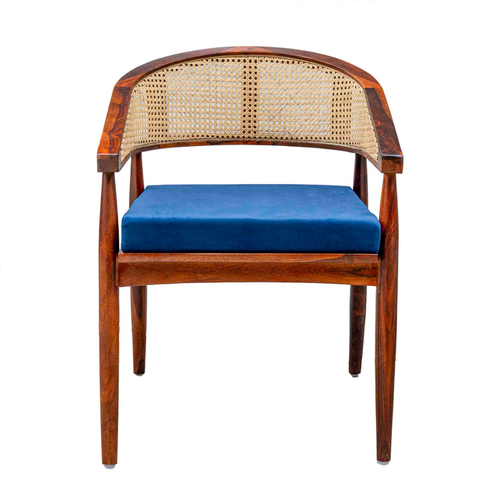 Ardi Cane Chair with Cushion Blue