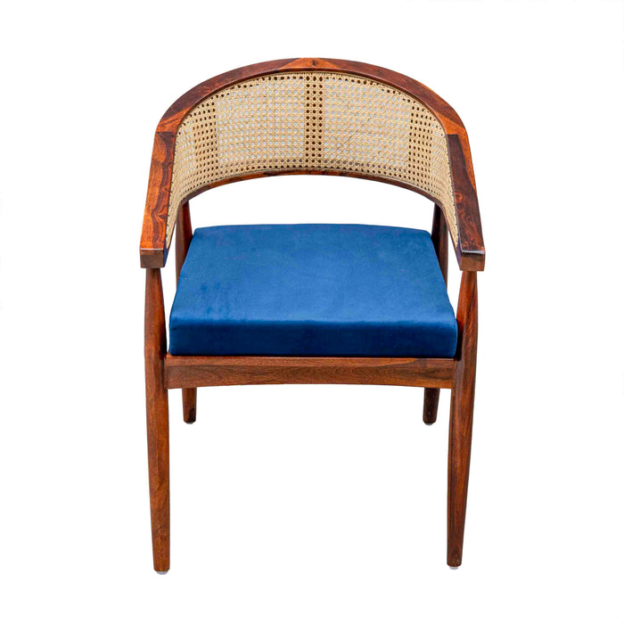 Ardi Cane Chair with Cushion Blue