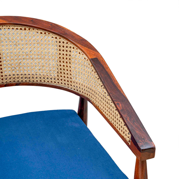 Ardi Cane Chair with Cushion Blue