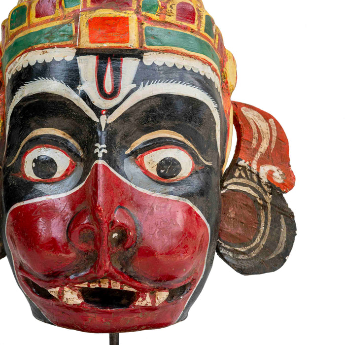 Hanu Mask Painted Hanuman Mask — The Purple Turtles - Online Home Decor Store