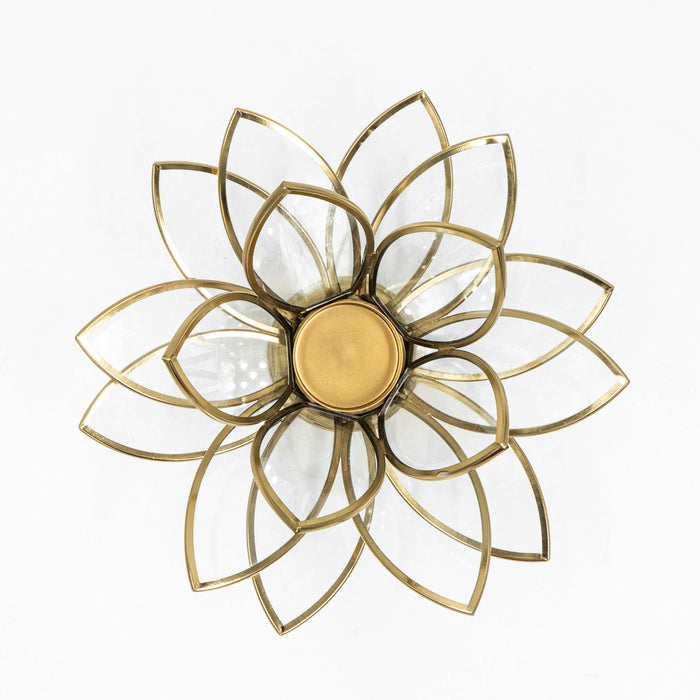 Lotus Stainless Steel T-Light Stand (Gold Finish)