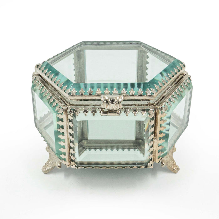 Flowen Glass Trinket Box (Brass)