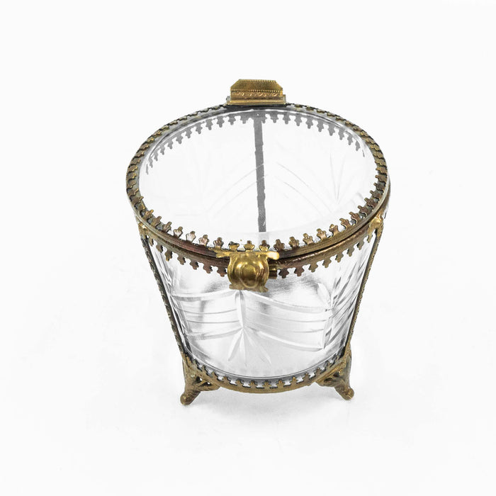 Marcelina Trinket Glass Box (Brass)