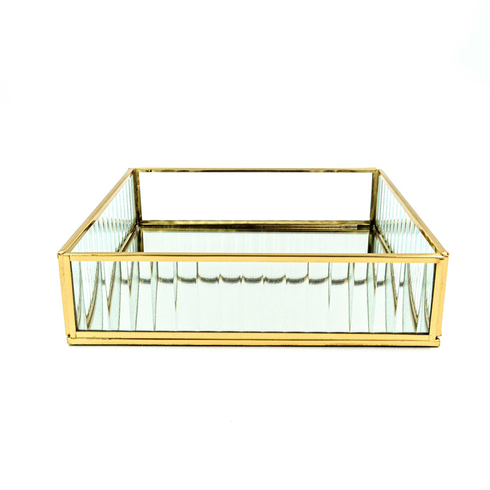 Zalea Ribbed Steel Tray (Glass)