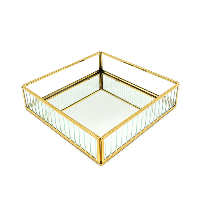 Zalea Ribbed Steel Tray (Glass)