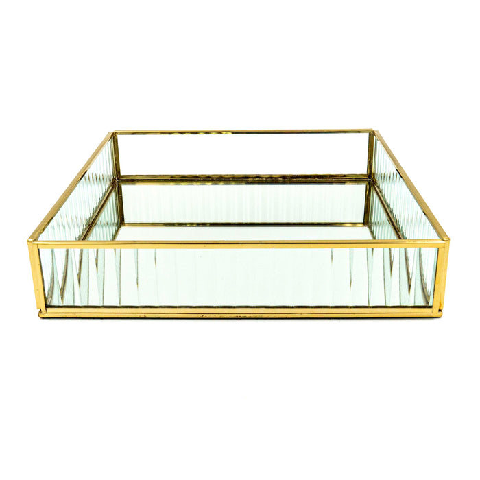 Zalea Ribbed Steel Tray (Glass)