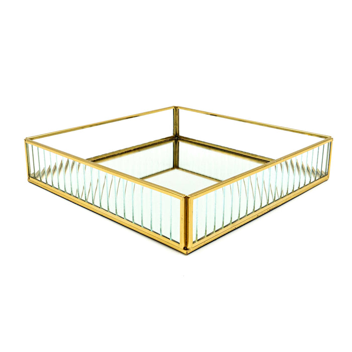 Zalea Ribbed Steel Tray (Glass)