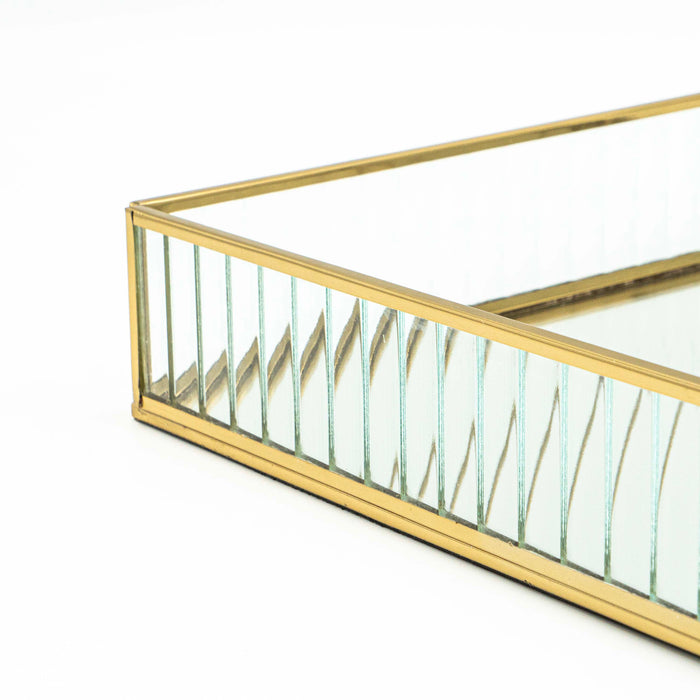 Zalea Ribbed Steel Tray (Glass)