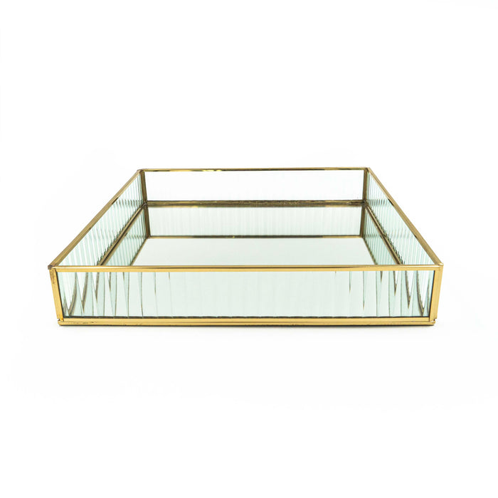 Zalea Ribbed Steel Tray (Glass)