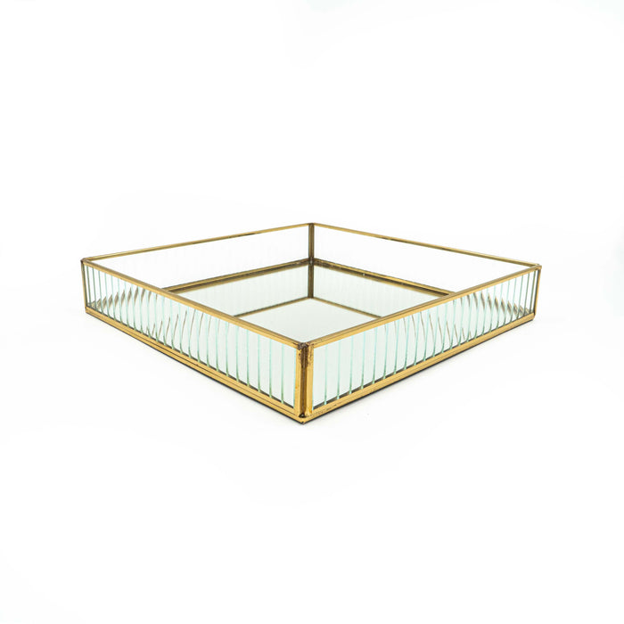 Zalea Ribbed Steel Tray (Glass)