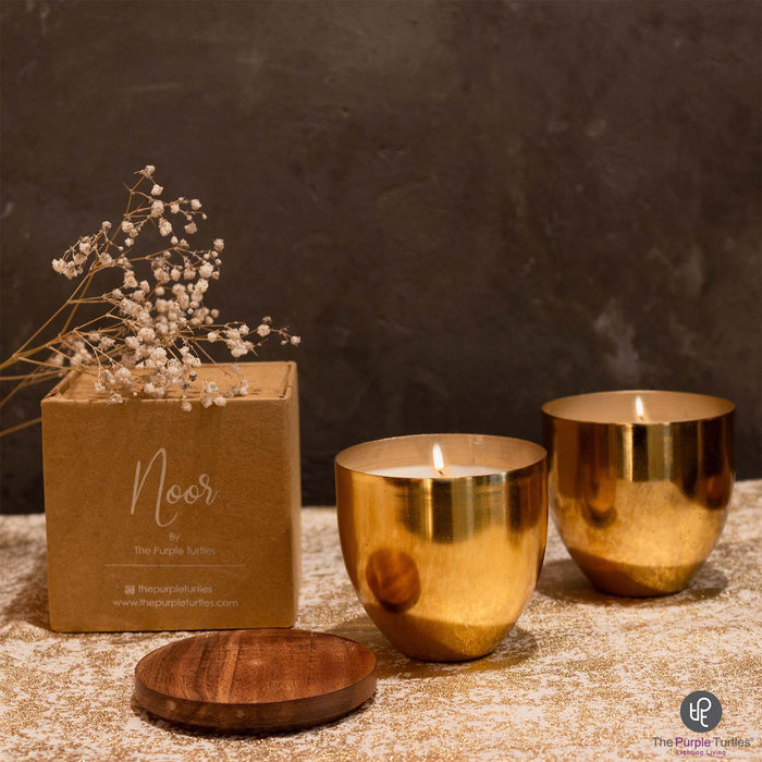 Metal Container Candle (Gold)