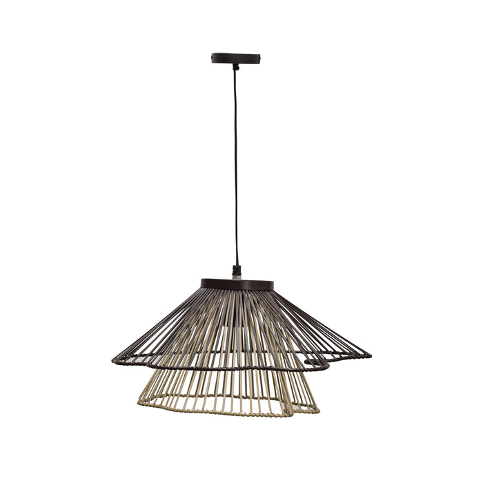Ruffled pendant lamp with 2 layer