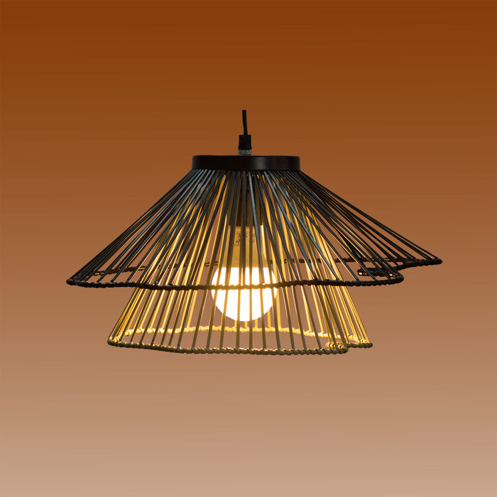 Ruffled pendant lamp with 2 layer