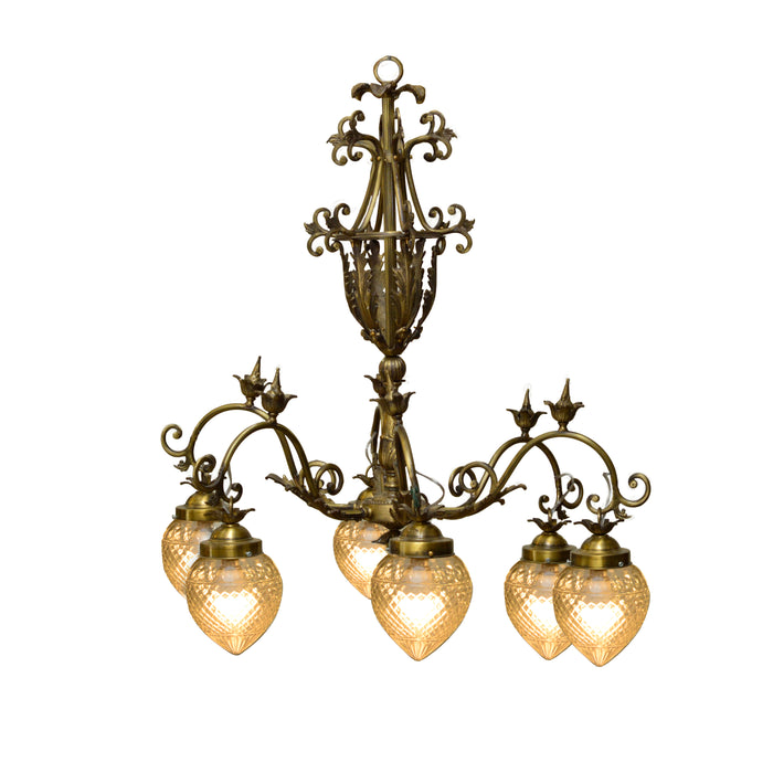 French Necklace Style Brass Chandelier ANGP
