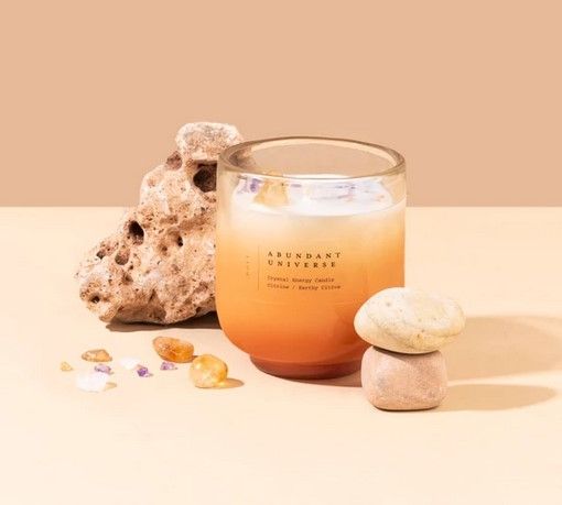 Citrus Earthy Crystal Energy Candle