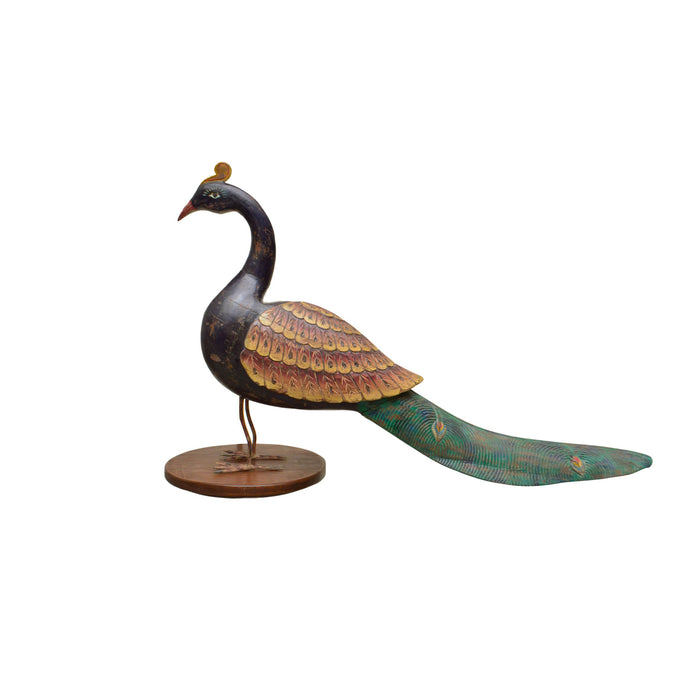Peacock Mango Wood Statue