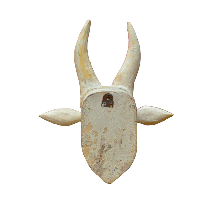 Bull - Distressed Wall Mask in White (Small) HAMP