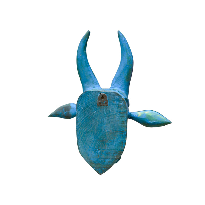 Bull - Distressed Wall Mask in Blue (Small) HAMP