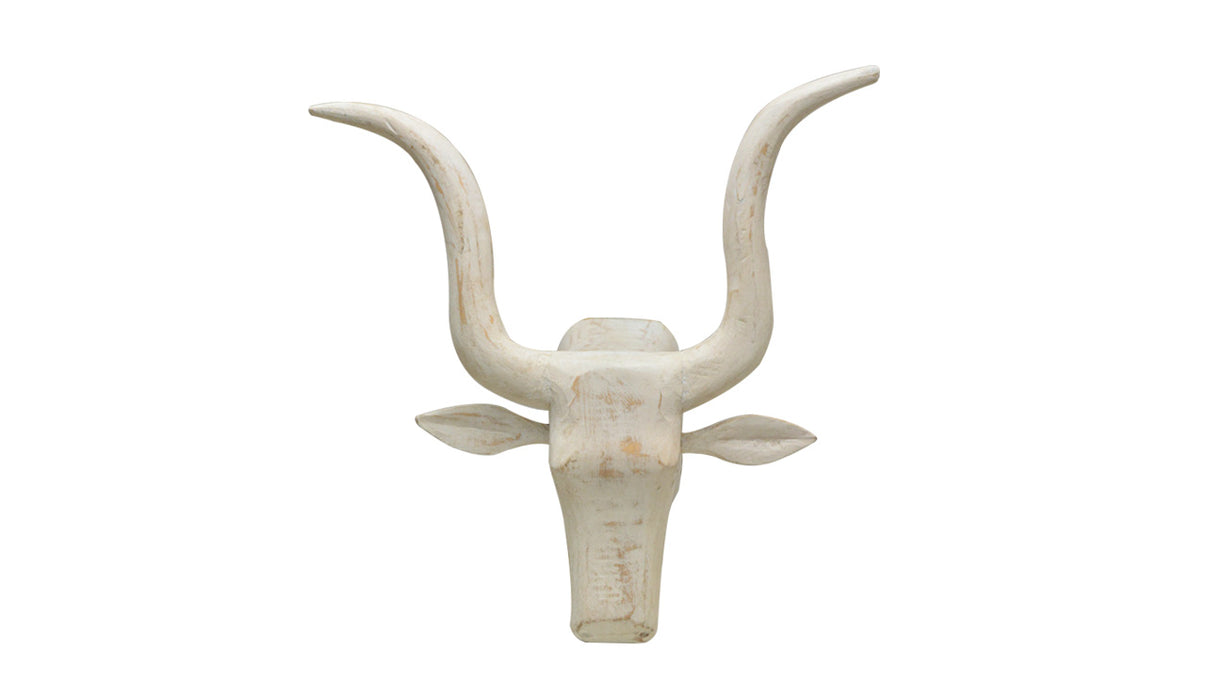 Bull - Distressed Wall Mask in White (Large) HAMP