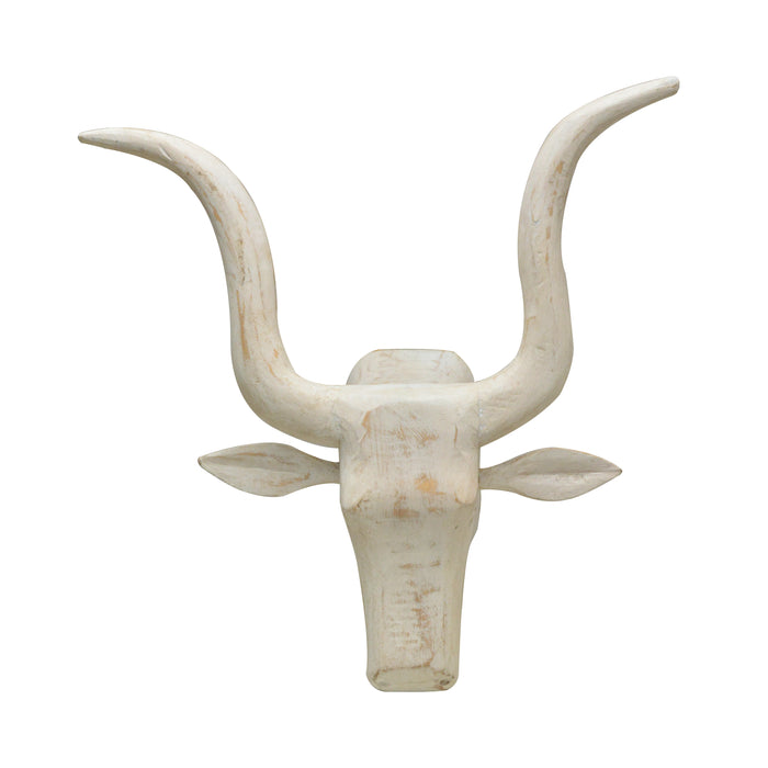 Bull - Distressed Wall Mask in White (Large)