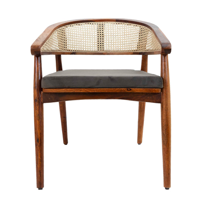 Ardi Cane Chair with Cushion - Brown