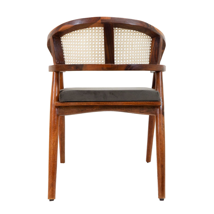 Ardi Cane Chair with Cushion - Brown