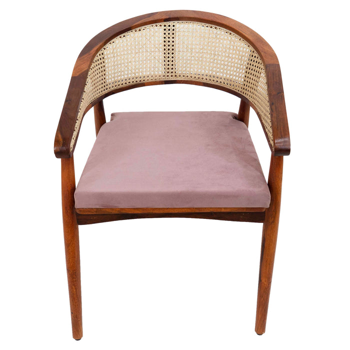 Ardi Cane Chair with Cushion - Soft Pink