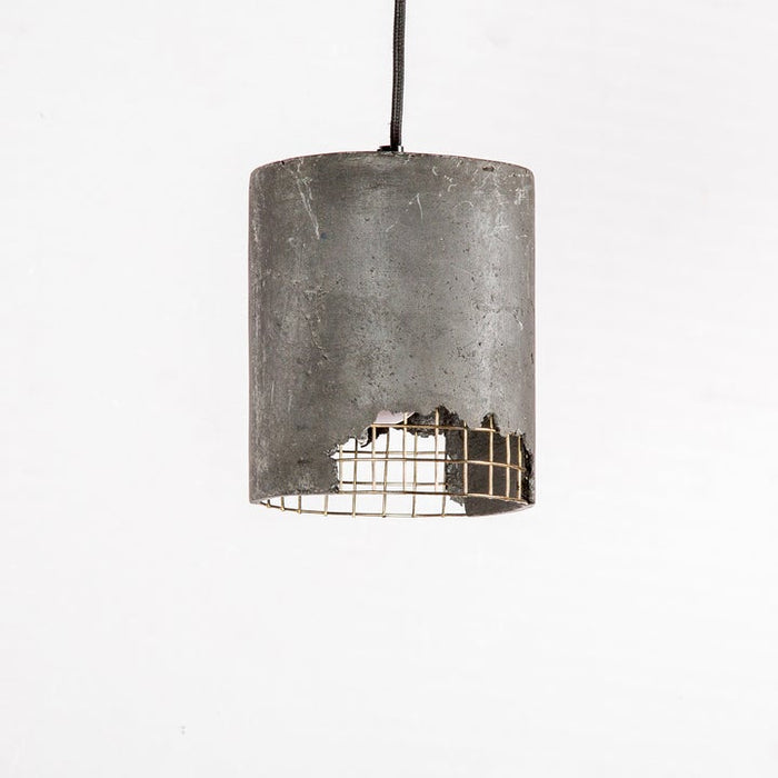Canister Mesh Fusion Pendant Lamp (Black & Brass) Oorjaa