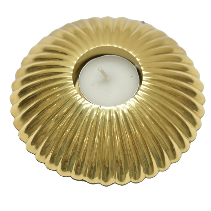 Shelly Round Brass Candle Holder KAKC