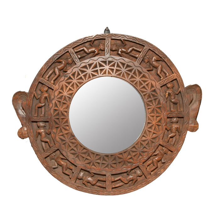 Carved Round Mirror