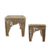 Grey Carved Nesting Table (Set of 2)