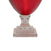 Glass Vase Red Textured Urn KVHC