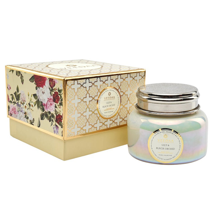 Lily And Black Orchid Macaron Glass Scented Candle