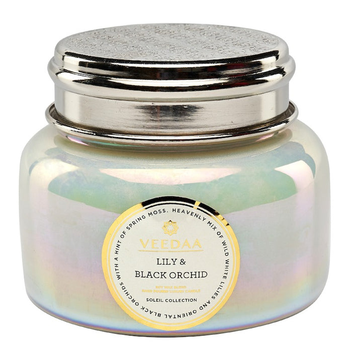 Lily And Black Orchid Macaron Glass Scented Candle VDAC