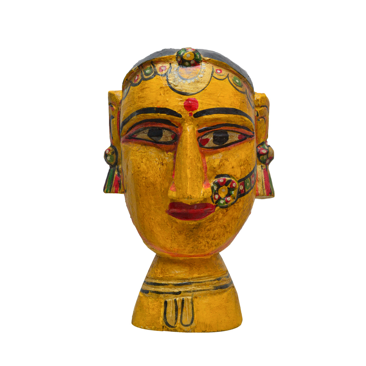 Buy Sculptures & Statues Wooden Gowri Yellow Shop at The Purple
